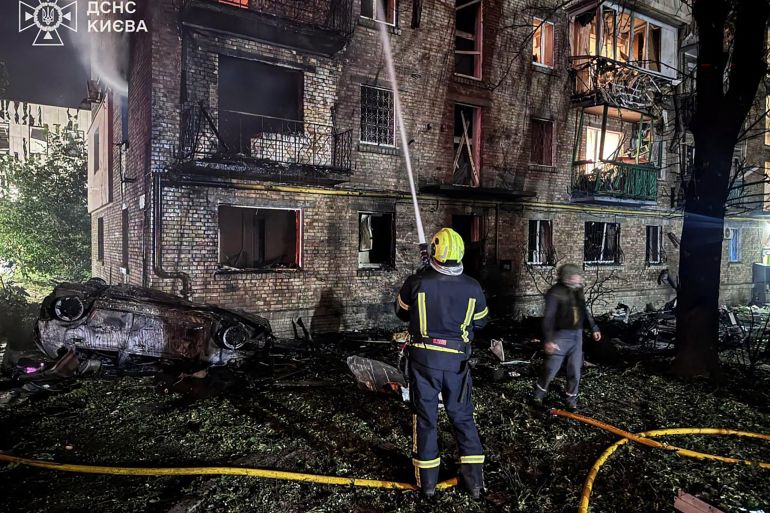 Kyiv hit by Russia’s biggest ballistic missile attack since conflict started