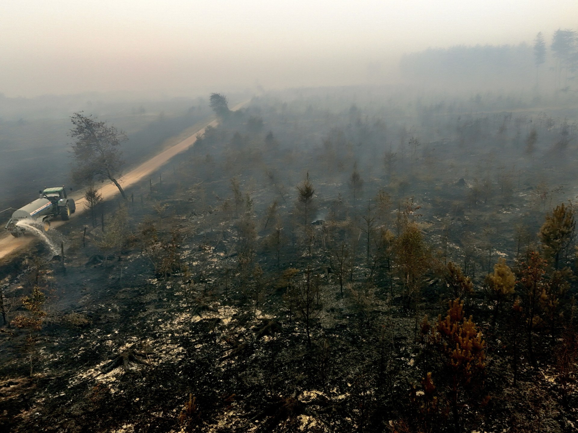 Firefighters battle Belgium’s largest recorded wildfire