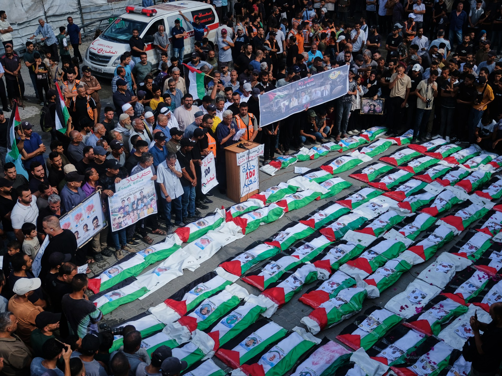 Remains of about 100 Gaza victims recovered from rubble and buried