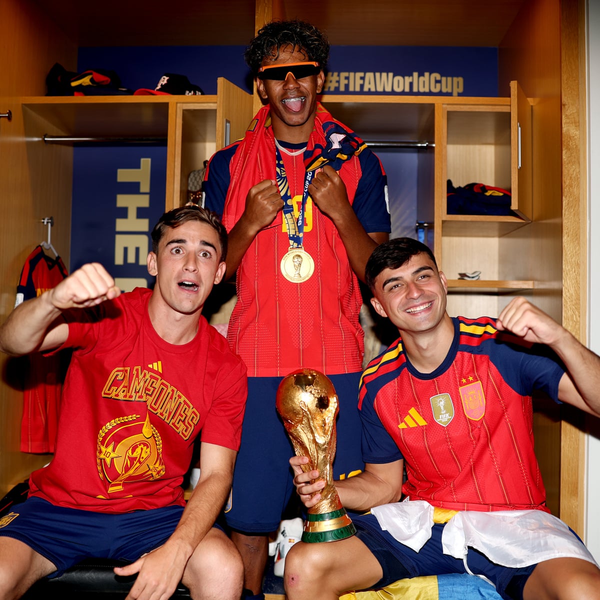 A big red speaker, Louis Vuitton trophy trunks and a tattoo bet – how Spain celebrated World Cup win