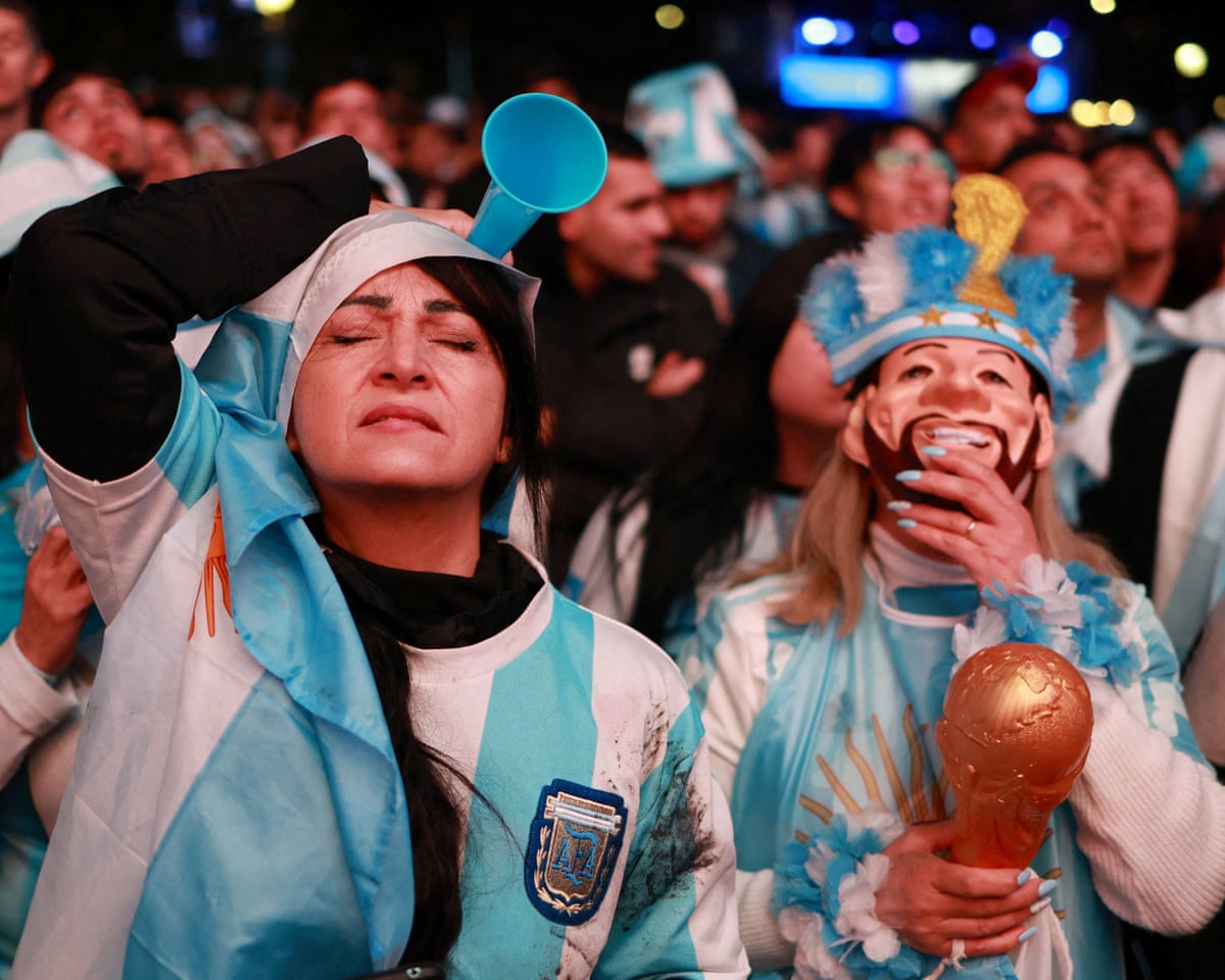 Argentina supporters celebrate semi-final victory over England as Messi’s World Cup journey concludes